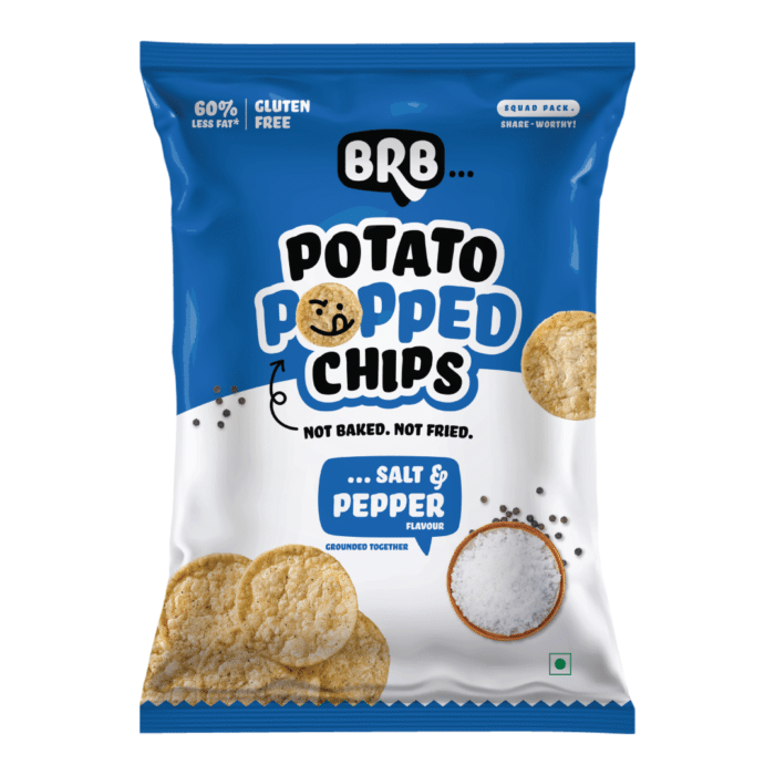 Potato Popped Chips - Salt & Pepper Flavour ( 48 Grams ) - Not Baked. Not Fried.