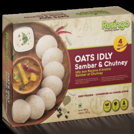 Frozen Oats Idly, Sambar, and Chutney by Rusingo