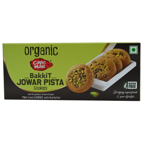 CaveMan Organic Bakkit Jowar Pista Cookies